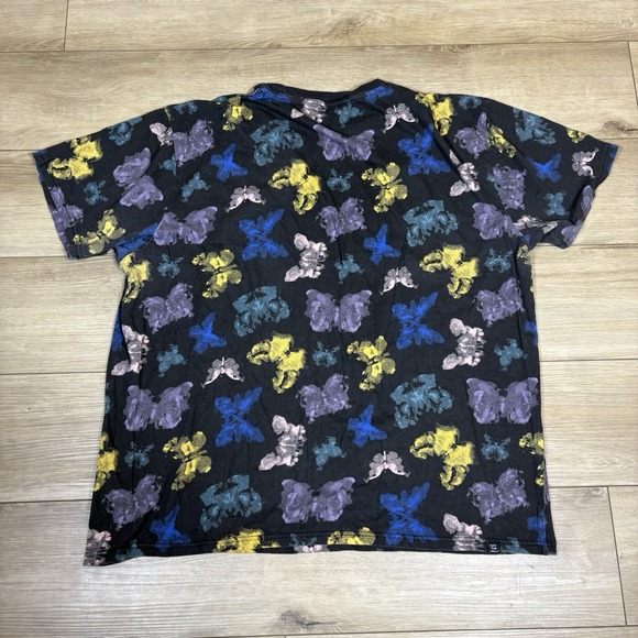 Vans T-Shirt Men's XXL Blotterfly Tee Butterfly Print on Black 100% Cotton Shirt - Picture 6 of 8